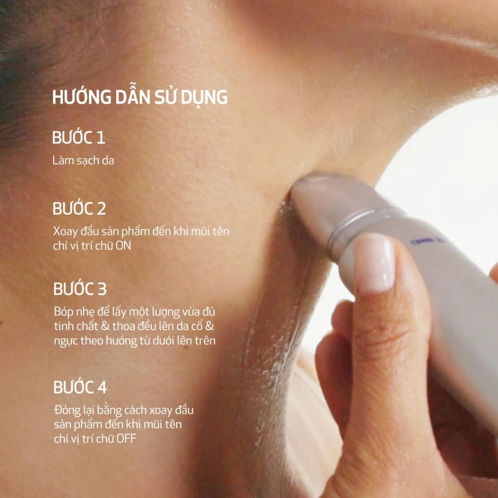 Cách dùng Tinh chất Obagi Elastiderm Neck and Décolleté Concentrate