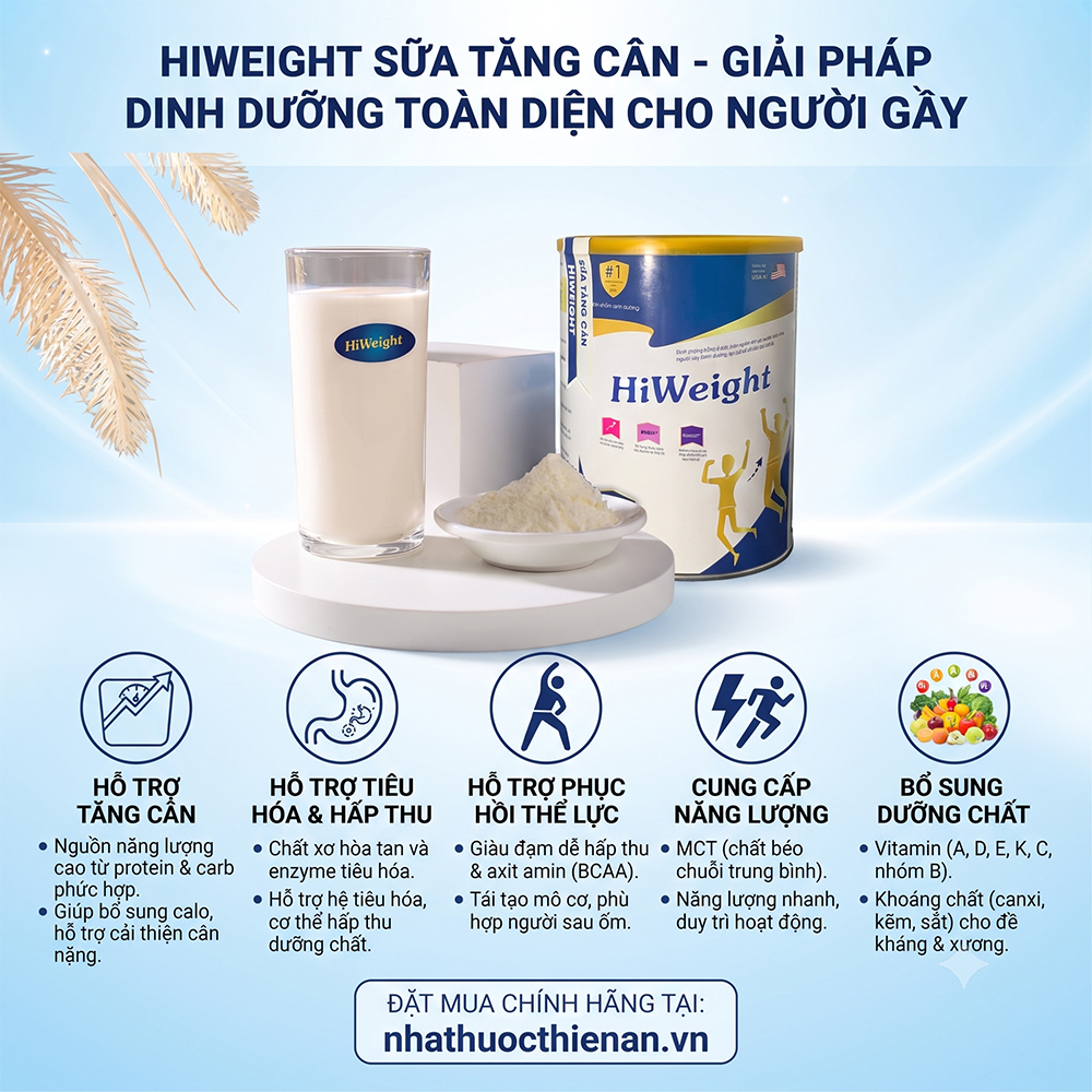 cong dung sua tang can Hiweight tang can bo sung dinh duong cho nguoi gay