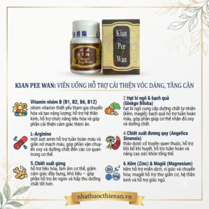 thanh phan Kian Pee Wan vitamin B hat bi ngo bach qua L-Arginine duong quy gung kem magie