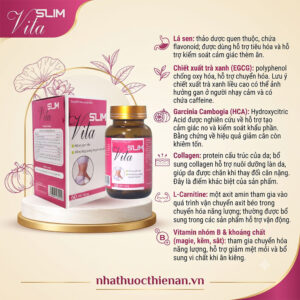 thanh phan Slim Vita la sen tra xanh Garcinia collagen L-Carnitine vitamin B