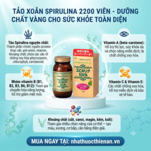 thanh phan tao xoan Spirulina protein vitamin khoang chat phycocyanin