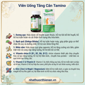 thanh phan vien uong Tamino duong quy bach qua nhan sam vitamin B C D kem magie