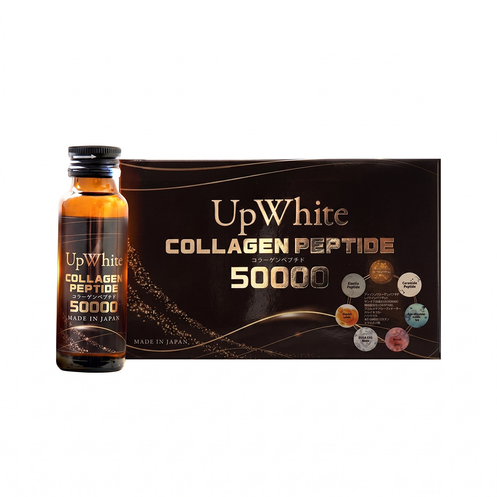 Nước uống UP White Collagen Peptide 50000 (Nhật Bản, Hộp 10 lọ)