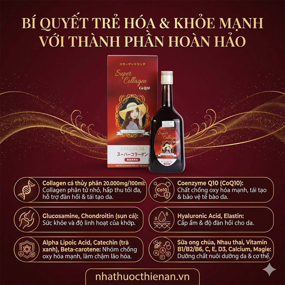 Thành phần Nước uống Super Collagen CoQ10 Premium 720ml (Nhật Bản)