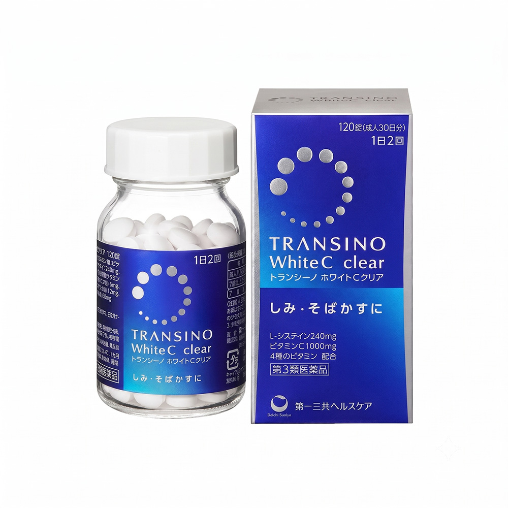 Viên uống trắng da Transino White C Clear (Nhật Bản, 120 viên) vien uong trang da Transino White C Clear 120 vien Nhat