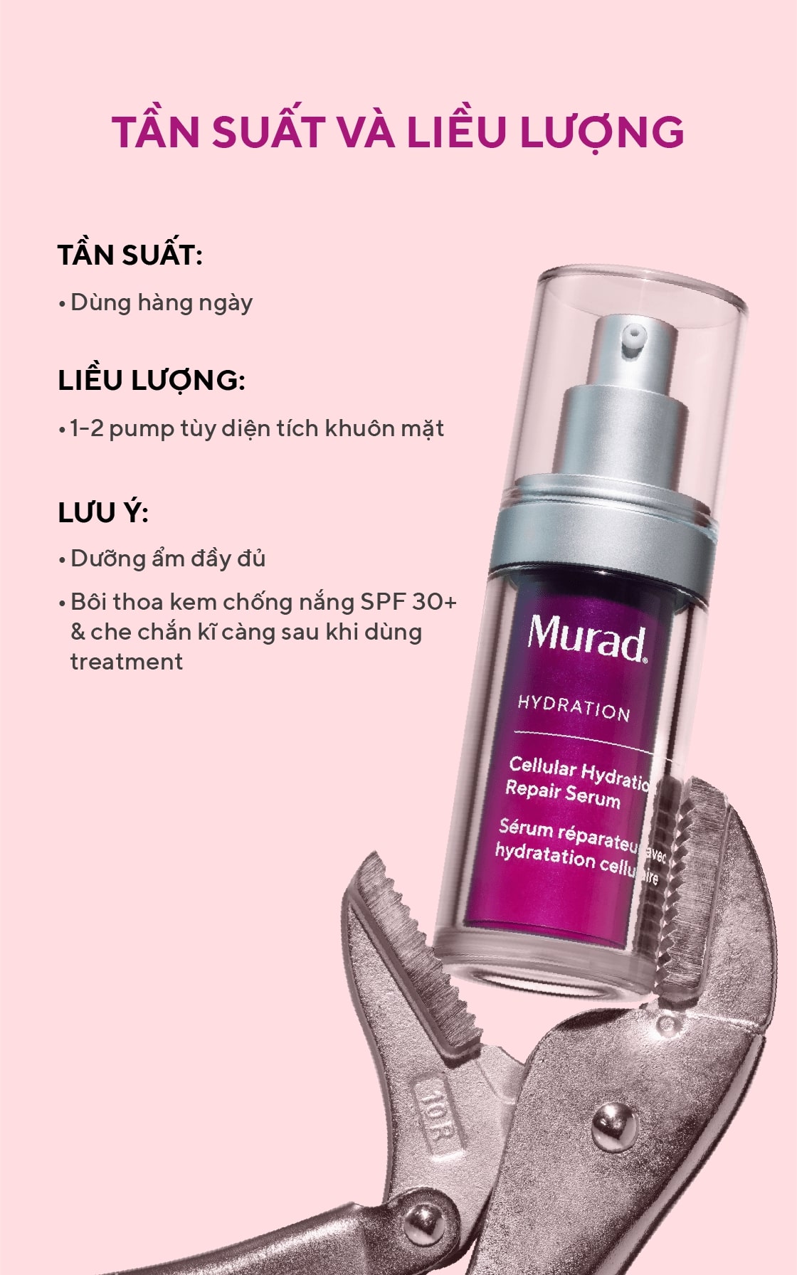 Cách dùng Serum dưỡng ẩm Murad Cellular Hydration Repair 30ml