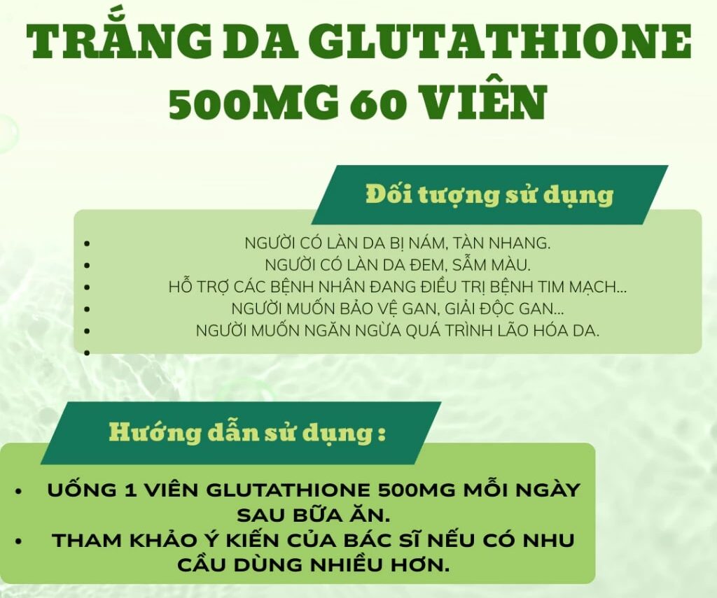 Cách dùng Viên uống Glutathione Reduced Jarrow 1000mg