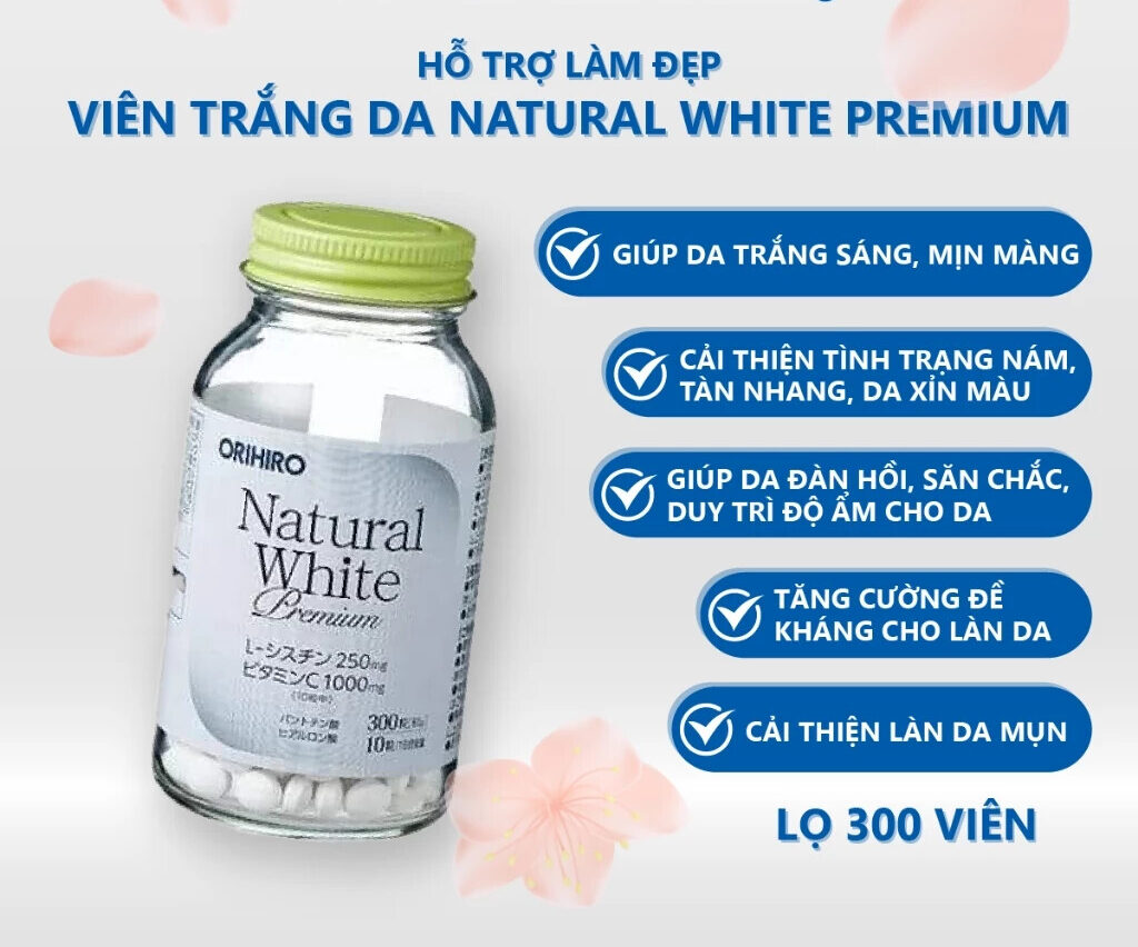 Công dụng Viên uống trắng da Natural White Premium Orihiro