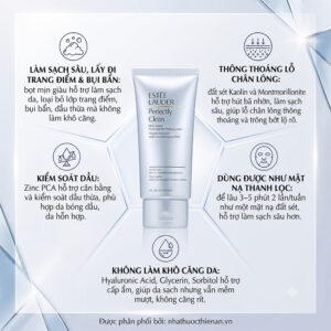 cong dung Estee Lauder Perfectly Clean lam sach sau kiem dau thong thoang lo chan long