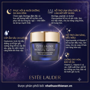cong dung Estee Lauder Supreme+ Night phuc hoi cap am san chac chong lao hoa ban dem