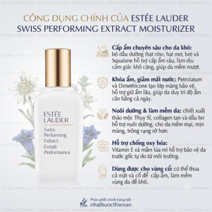 cong dung Estee Lauder Swiss Performing Extract cap am chuyen sau da kho lam mem