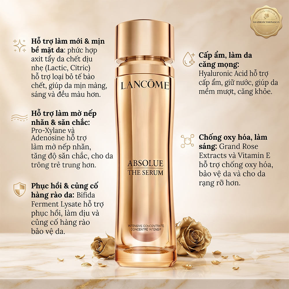 cong dung Lancome Absolue The Serum lam moi be mat da lam mo nep nhan lam sang