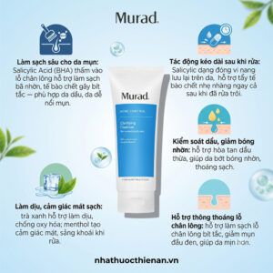 cong dung Murad Clarifying Cleanser lam sach sau thong thoang lo chan long da mun