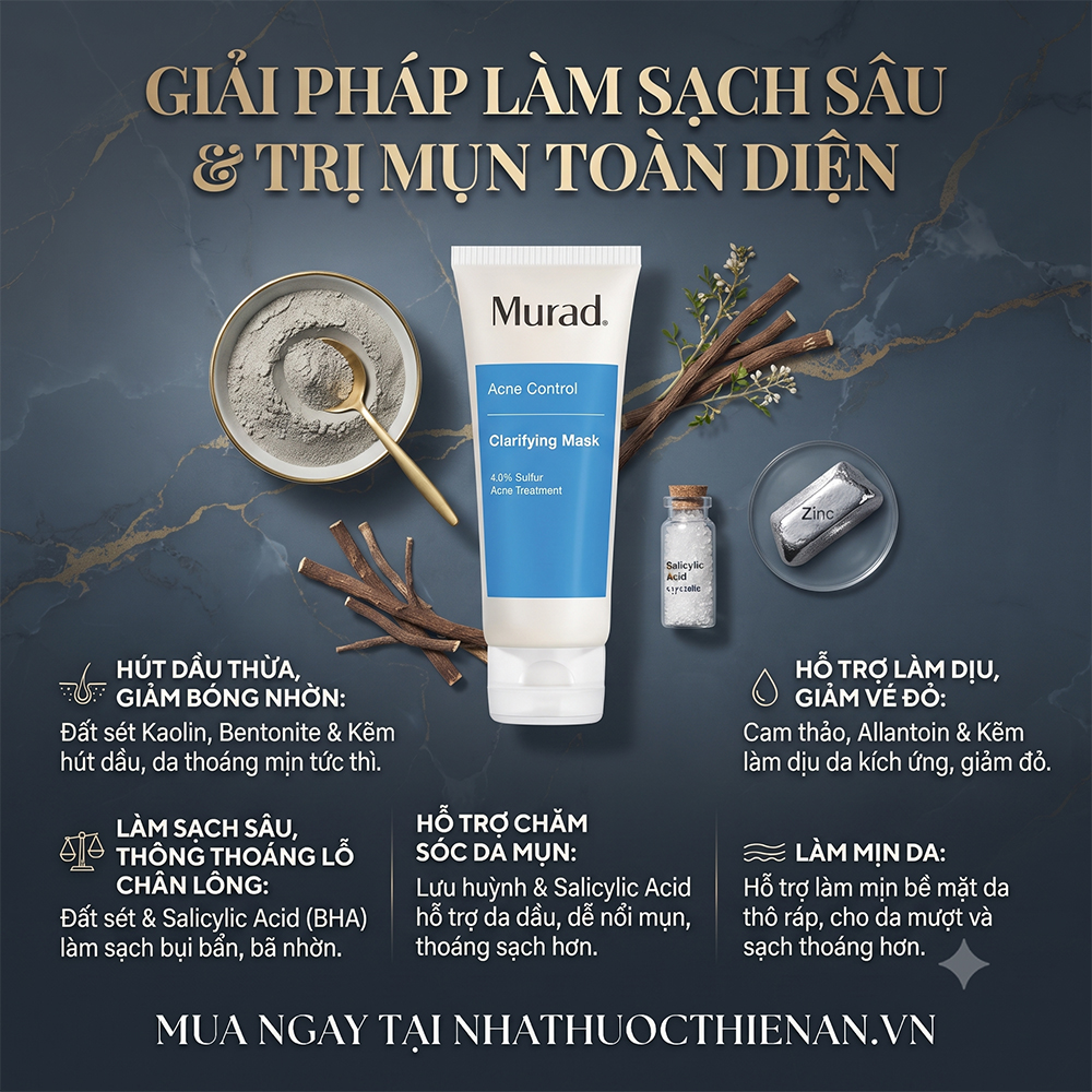 cong dung Murad Clarifying Mask hut dau lam sach sau thong thoang lo chan long