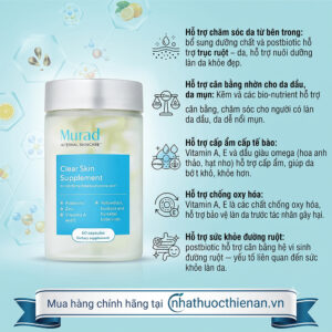 cong dung Murad Clear Skin Supplement ho tro cham soc da tu ben trong da mun