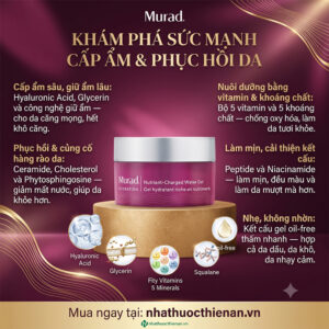 cong dung Murad Nutrient-Charged Water Gel cap am phuc hoi hang rao da