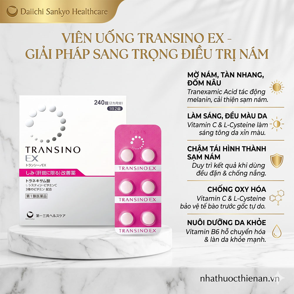 cong dung Transino Whitening EX ho tro mo nam tan nhang