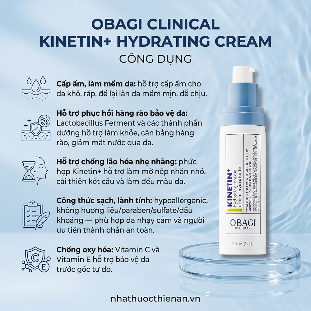 cong dung kem Obagi Clinical Kinetin cap am phuc hoi hang rao da