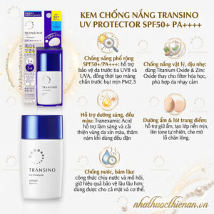 cong dung kem chong nang Transino UV Protector duong sang lot trang diem