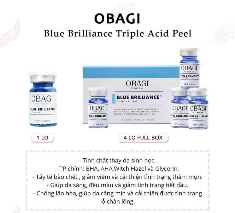 Công dụng Obagi Blue Brilliance Triple Acid Peel