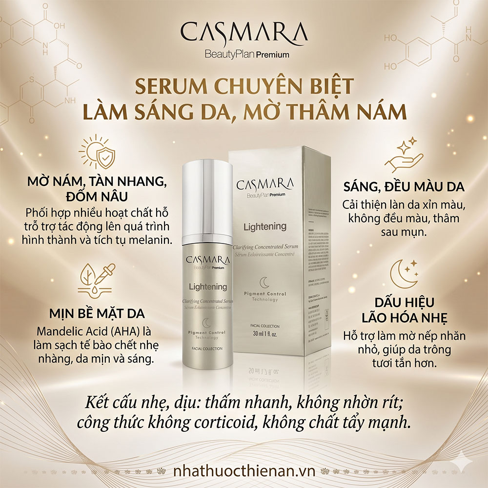 cong dung serum Casmara Clarifying mo nam duong sang ban dem