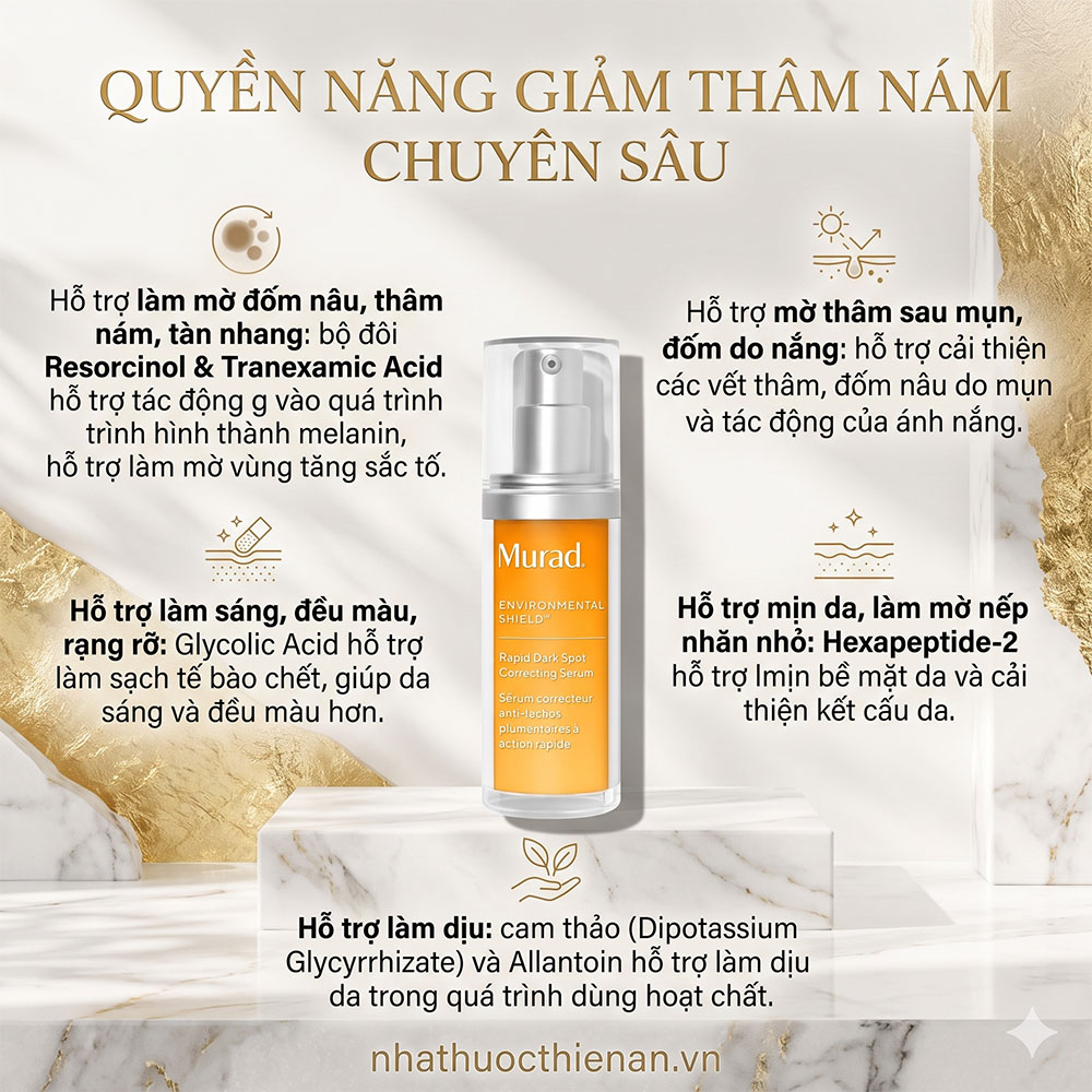cong dung serum Murad Rapid Dark Spot mo dom nau tham nam