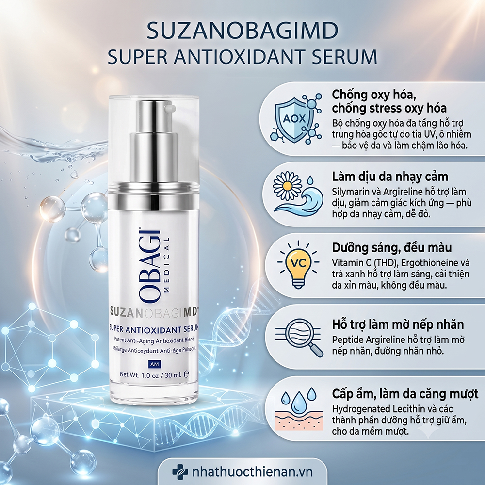 cong dung serum SuzanObagiMD Super Antioxidant chong oxy hoa lam diu duong sang