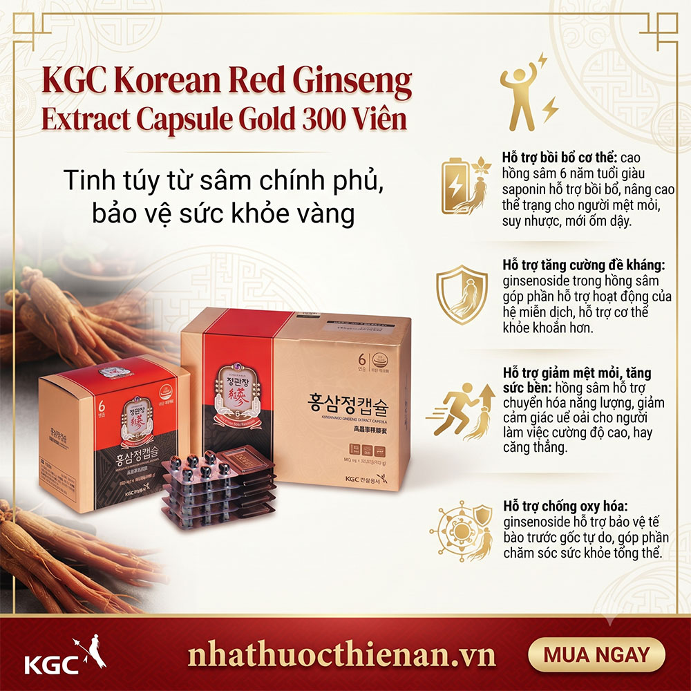 cong dung vien hong sam KGC Capsule Gold ho tro boi bo tang de khang