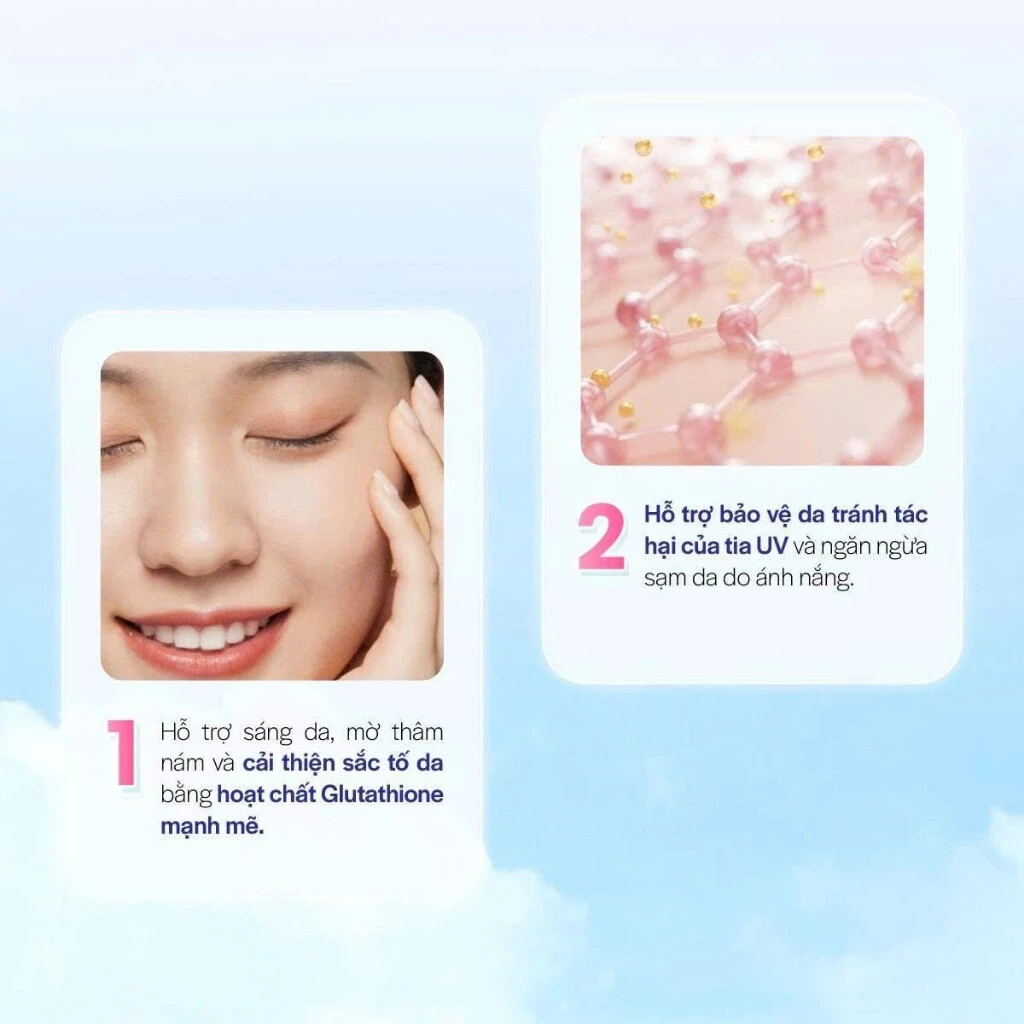 Công dụng Viên uống trắng da Double White Extra hộp 30 viên