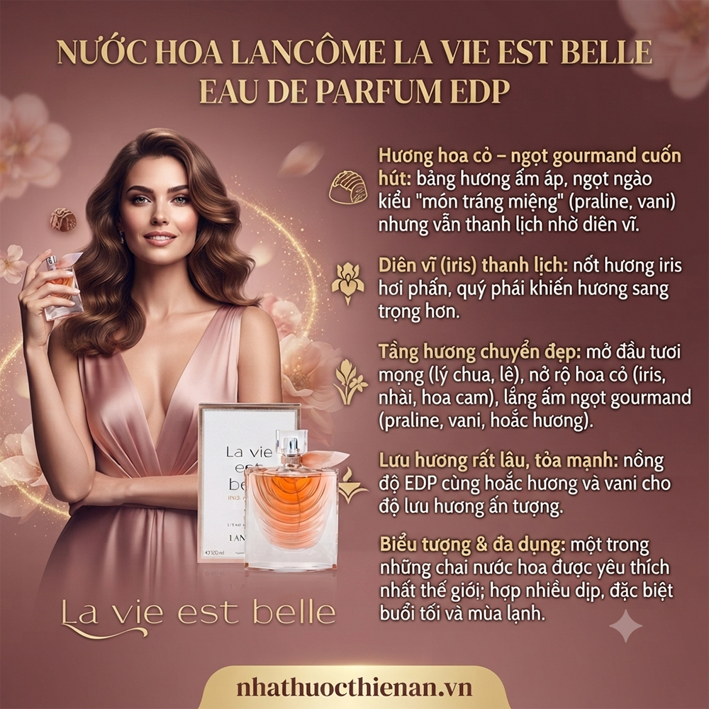 nuoc hoa Lancome La Vie Est Belle huong hoa co ngot gourmand am ap nu tinh