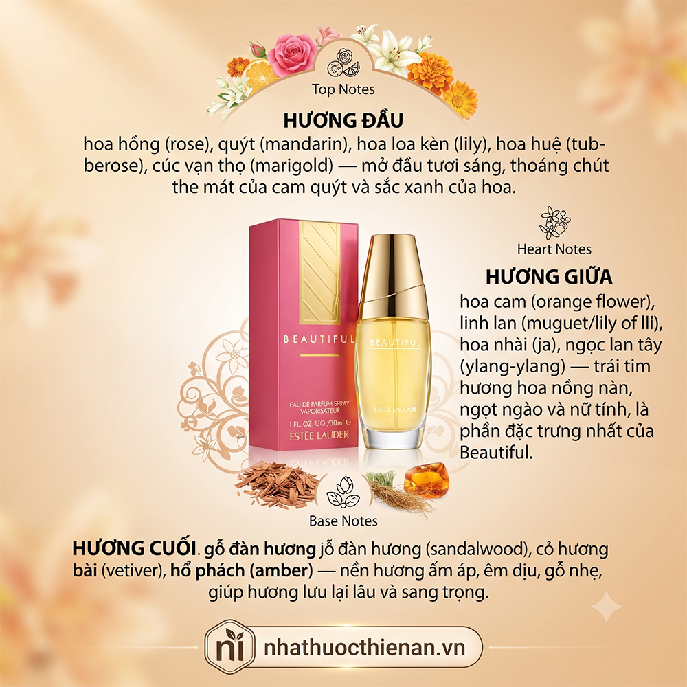 tang huong Estee Lauder Beautiful hoa hong hoa nhai go dan huong ho phach