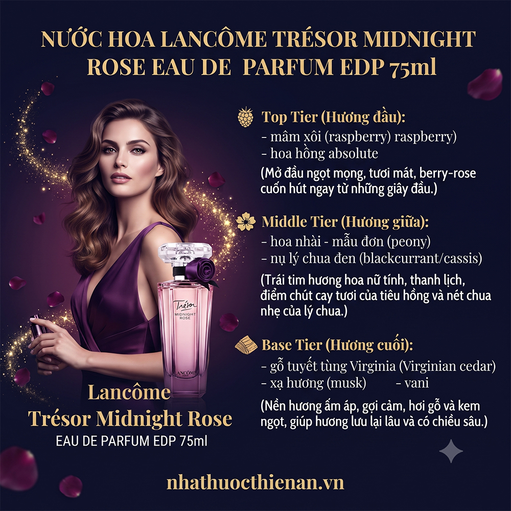 tang huong Lancome Tresor Midnight Rose mam xoi hoa hong nhai mau don tieu hong vani