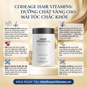 thanh phan Codeage Hair Vitamins biotin kem sat vitamin D nhom B collagen silica