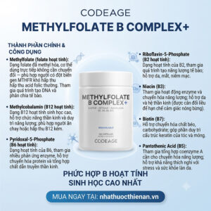 thanh phan Codeage Methylfolate B Complex methylfolate methylcobalamin vitamin B hoat tinh