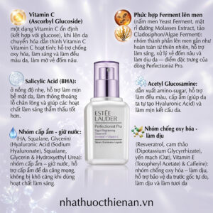 thanh phan Estee Lauder Perfectionist Pro vitamin C ascorbyl glucoside ferment salicylic