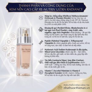 thanh phan Estee Lauder Re-Nutriv Ultra Radiance da quy peridot ngoc trai peptide hyaluronic SPF20