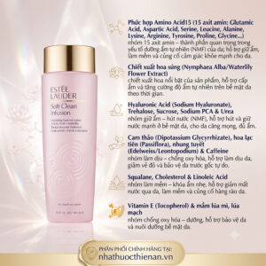 thanh phan Estee Lauder Soft Clean Infusion 15 axit amin hoa sung waterlily hyaluronic
