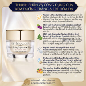 thanh phan Estee Lauder Supreme+ Bright vitamin C beautyberry moringa peptide hyaluronic