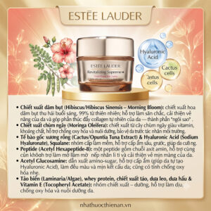 thanh phan Estee Lauder Supreme+ hibiscus moringa hyaluronic peptide xuong rong