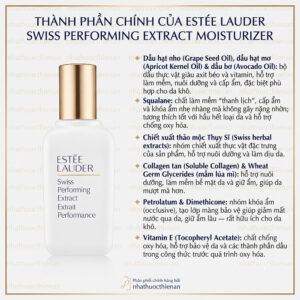 thanh phan Estee Lauder Swiss Performing Extract dau hat nho squalane thao moc thuy si collagen