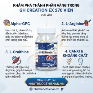 thanh phan GH Creation EX alpha-GPC arginine ornithine canxi khoang chat