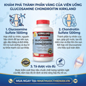 thanh phan Glucosamine Sulfate 1500mg Chondroitin Sulfate 1200mg Kirkland
