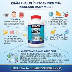 thanh phan Kirkland Daily Multi vitamin A C D E nhom B khoang chat