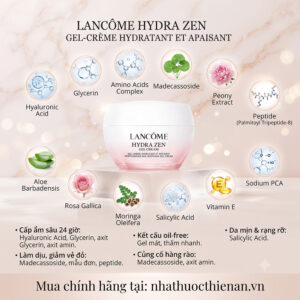 thanh phan Lancome Hydra Zen rosa centifolia squalane hyaluronic bisabolol nha dam
