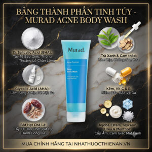 thanh phan Murad Acne Body Wash salicylic glycolic acid hat cha la