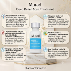 thanh phan Murad Deep Relief salicylic 2% phytosteroid tam bop mang da thu hai