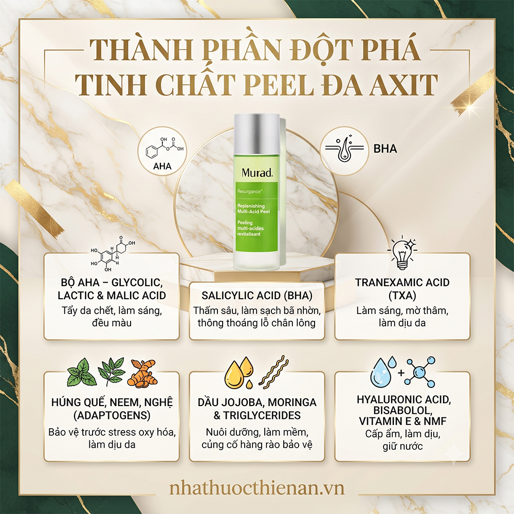 thanh phan Murad Multi-Acid Peel glycolic lactic malic salicylic tranexamic acid
