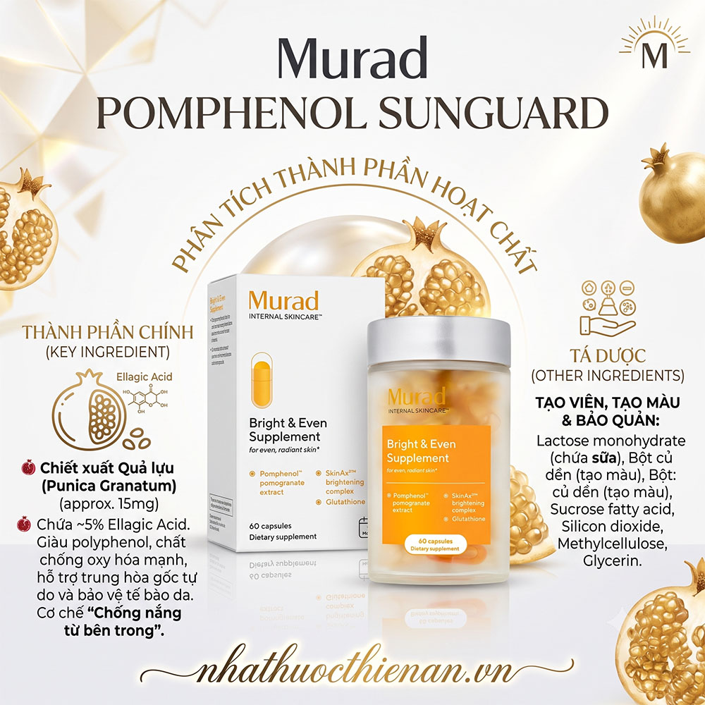 thanh phan Murad Pomphenol Sunguard chiet xuat luu ellagic acid