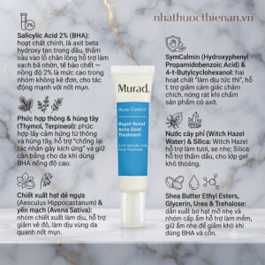 thanh phan Murad Rapid Relief salicylic 2% phuc hop thong hung tay