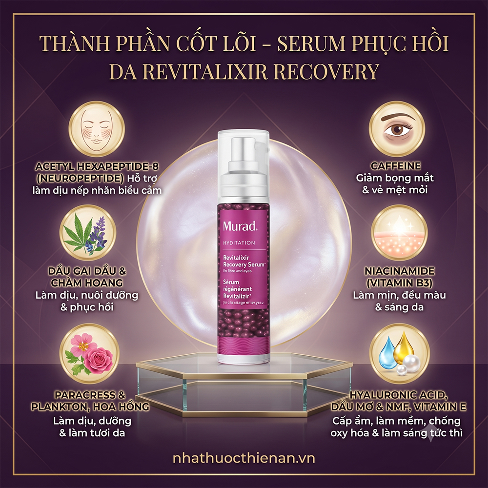 thanh phan Murad Revitalixir neuropeptide caffeine dau gai dau niacinamide